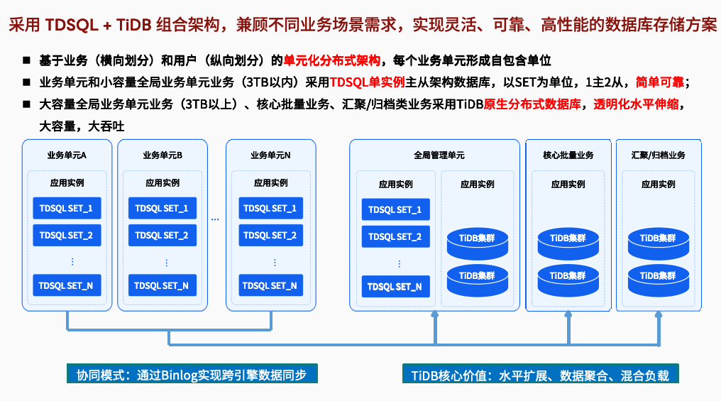 统一架构设计:TDSQL + TiDB 双引擎组合