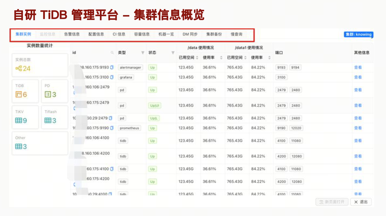 集群信息概览