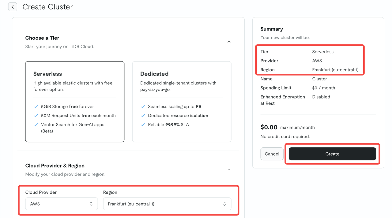 create cluster