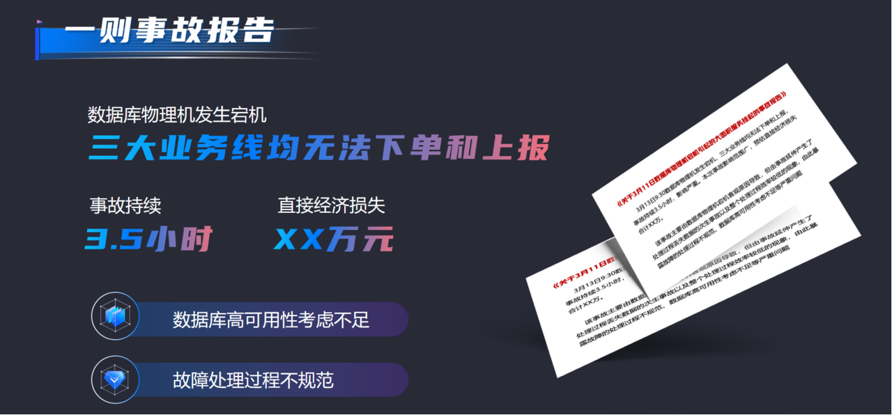 高昂的故障成本和系统不可靠因素